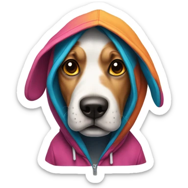 Dog wearing a hoodie ￼ sticker