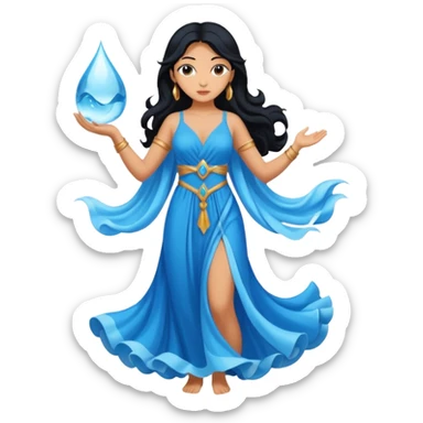 diosa del agua con pelo negro sticker