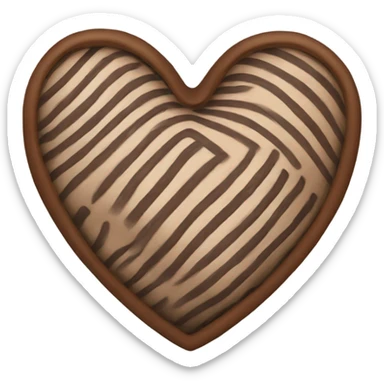 Brown pinstripe heart sticker