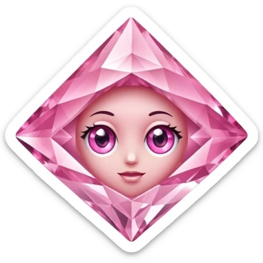 pink diamond with eyes sticker