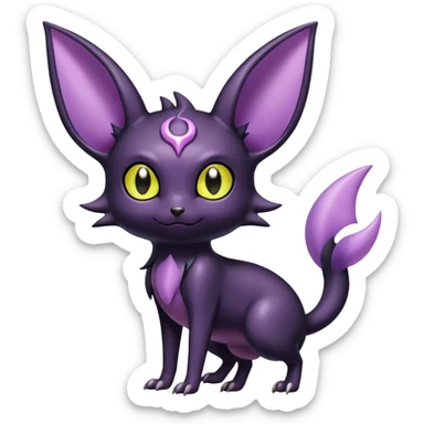 Shiny Dark Noibat-Espeon-Umbreon-Nidorino-fusion-hybrid full body sticker