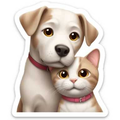 Cat and dog in love sticker