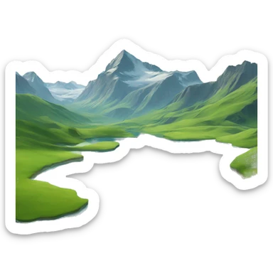 Swiss lake and grasslands sticker