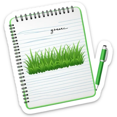 notepad that says “grass isn’t greener on the other side “ sticker