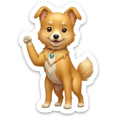 A dog that can walk on to legs sticker
