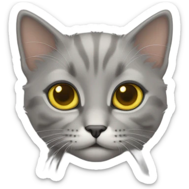 Chaton gris aux yeux jaunes sticker