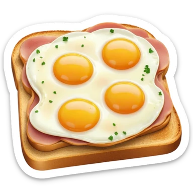 ham and eggs on toast sticker