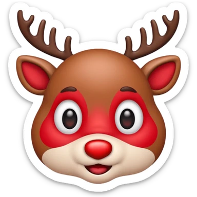 Rudolph cute face emoji for slack simple sticker