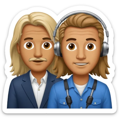 Mixer benhiger and a a sound guy with long hair sticker