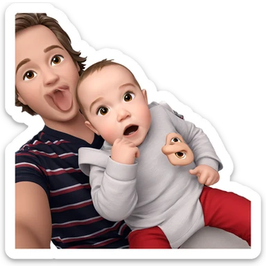 playful moments with two boys sticker