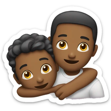 Two friends hugging  sticker