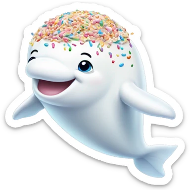 beluga whale with sprinkles sticker