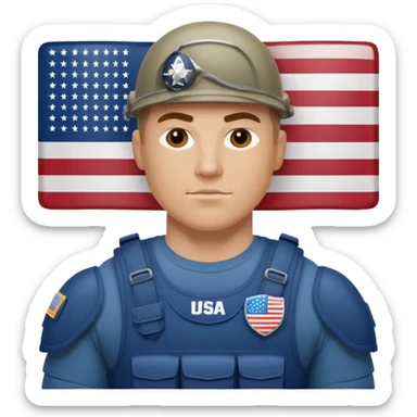 generate realistic manly white american soldier in body armor and full uniform with small usa flag on shoulder sticker