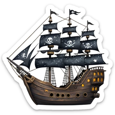 pirate ship in space sticker