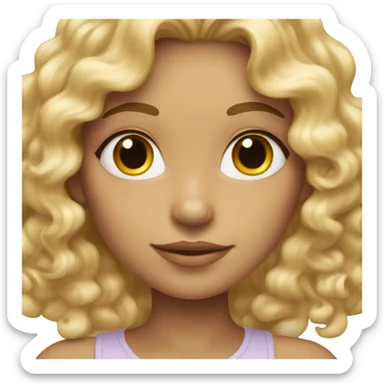 blonde girl with curly hair, coquette  sticker