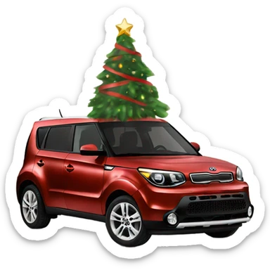 Black Kia soul decorated for  Christmas sticker