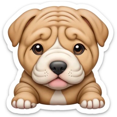 Sharpei brown and white cute sticker