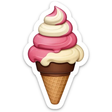Neapolitan ice cream strawberry chocolate & vainilla  sticker