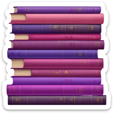 violet and pink background composed of evenly stacked books  sticker