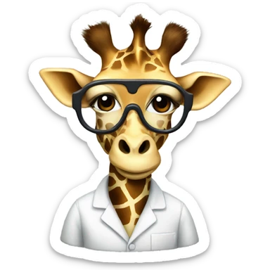 Giraffe scientist  sticker