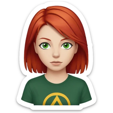 Ruiva com olhos verdes cabelo ruivo rockera camisa nirvana  sticker