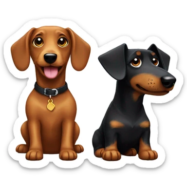 Black jagdterrier and dachshund dog  sticker
