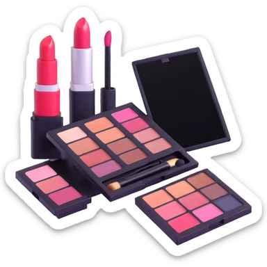 AVON makeup set with lipstick, eyeshadow palette, and mascara sticker
