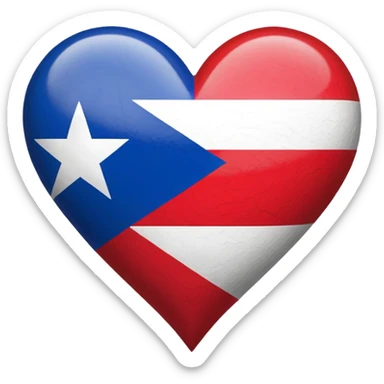 Puerto Rican flag heart sticker