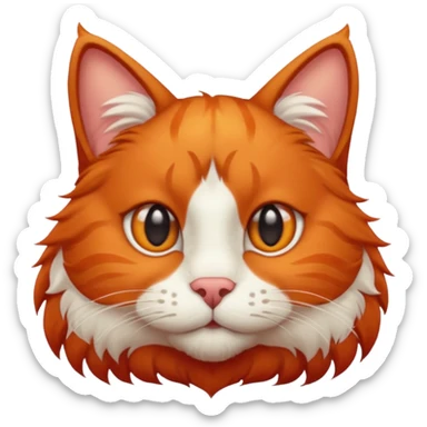 Res cat with big nose sticker