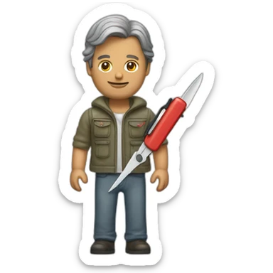 Macgyver with swiss army knife sticker