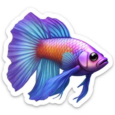 Iridescent beta fish sticker