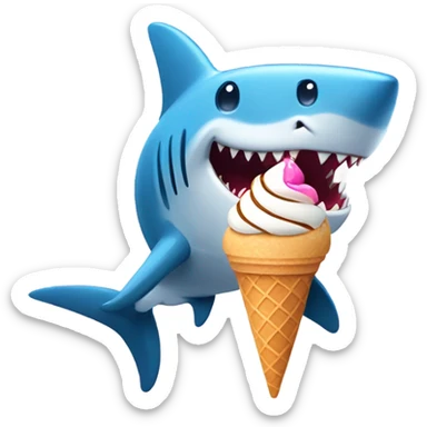 A shark with an ice cream sticker