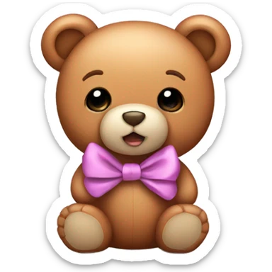 Cute teddy bear with bow  sticker