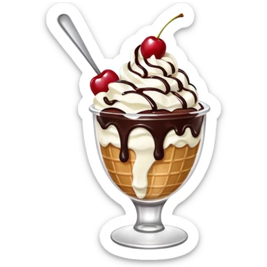 Ice cream sundae sticker