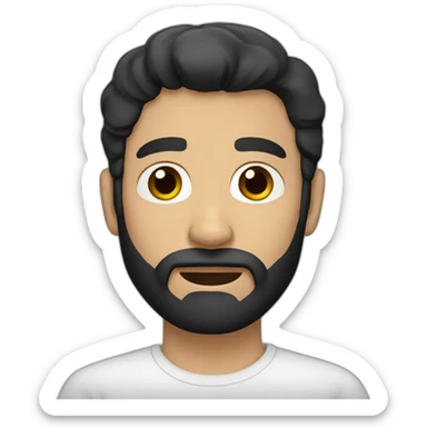 bearded white man with black hair sticker