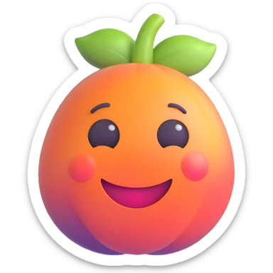 a hybrid of the peach and eggplant emoji, microsoft style 3d fluent emoji sticker