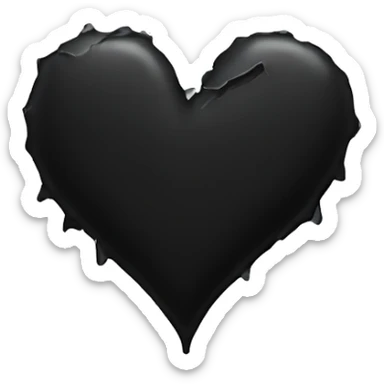 Broken black heart sticker
