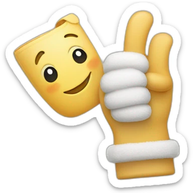 Thumbs up with a mitten sticker