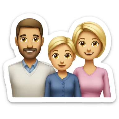 Husband, wife and little daughter infant sticker