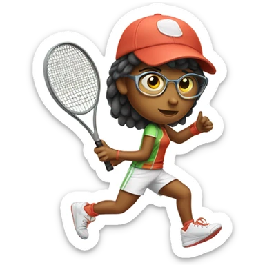 Doodle in tennis clothes sticker