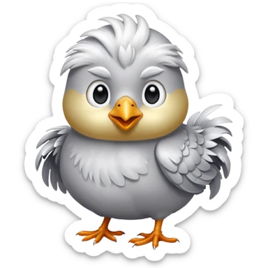 silver little chicken sticker