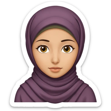 Middle eastern girl with dark brown hair sticker