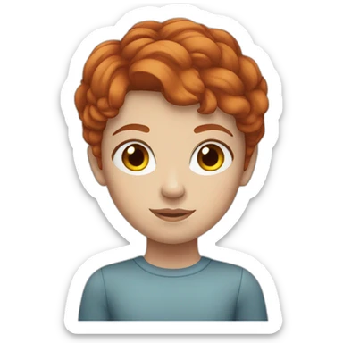 Redhead with freckles & short hair blue eyes sticker