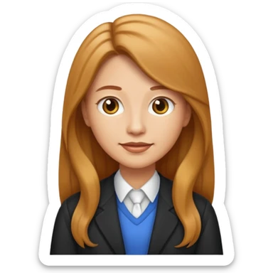 teacher emoji long caramel hair light skin sticker