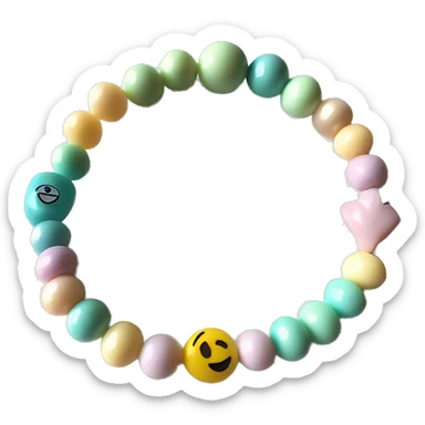 pastel beaded bracelet on arm with light color beads sticker