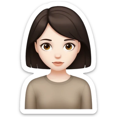 girl with brownish blackish hair  sticker