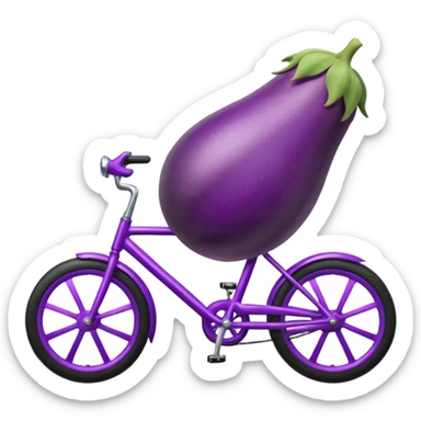 Eggplant on bike sticker