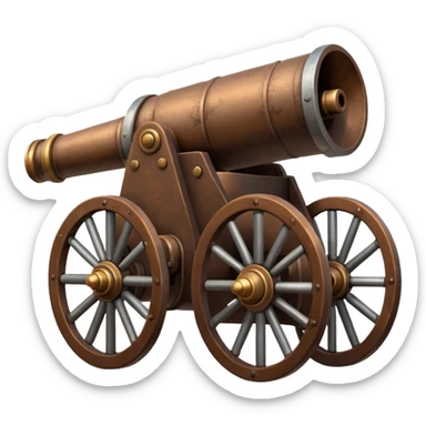 Create an emoji of a war cannon. The cannon should be brown. sticker