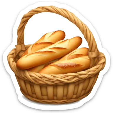 Basket of baguettes with bow sticker