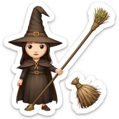 witch's broom sticker